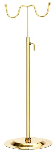 QUARKZMAN 2er Pack Taschenständer Verstellbarer Tisch-Doppelhaken Gold | Handtaschenständer, Taschenhalter, Metall, für Einzelhandelsboutiquen
