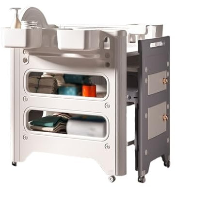 Wickeltisch Ausziehbarer Wickeltisch, multifunktionaler Babypflegetisch, 2-in-1-Aufbewahrungsbox für Matten, Wickelregal, Kinderzimmer-Organizer