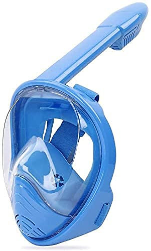 CAFIEDR Tauchen Tauchmaske Schnorcheln Silikon für Kinder 180° Panorama Sichtfeld Vollgesichtsmaske(Blau)