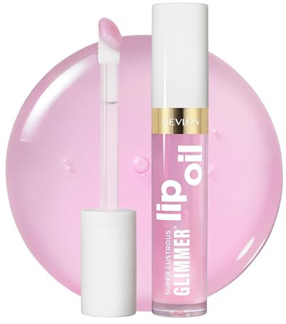 Revlon Super Lustrous Glimmer Lip Oil, nährendes und antioxidantes, aufpolsterndes, strahlendes Lippenöl, ultra-glänzendes Finish, Formel auf Basis von pflanzlichem Squalan, 005 Vio-Lit, 3,8 ml