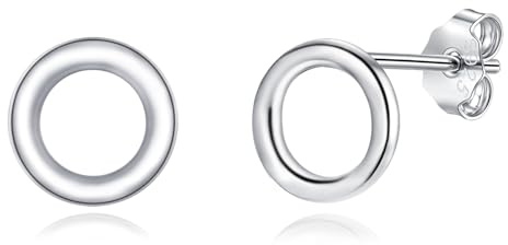 Cangall Ohrstecker Silber 925 Klein, Silber Kreuz/Kreis/Dreieck Ohrstecker | Hypoallergen 925 Sterling Silber Flache Ohrringe Stecker, Unisex Schlafen Knorpel Damen Silber Ohrstecker für Mädchen Männer