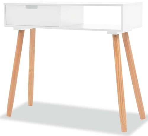 Myheimly Konsolentisch Kiefernholz Massiv Table Console Bois de pin massif 80 x 30 x 72 cm Weiß
