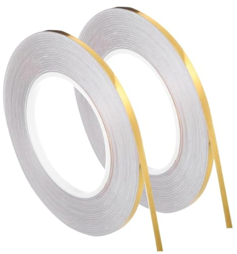 EORPAVU Bandes décoratives pour auto, 2 rouleaux de bandes décoratives pour auto moto bateau modélisme 5 mm x 50 m bande adhésive bandes de chant (doré)