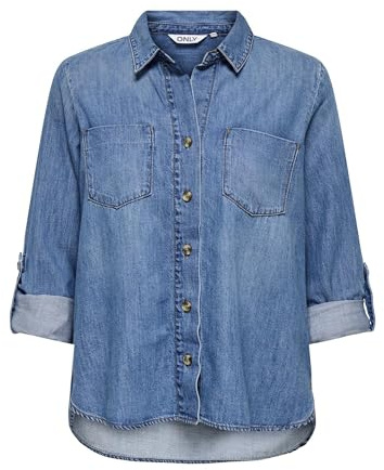 ONLY damjeansskjorta ONLYASMIN jeansskjorta, Mellanblå denim, XL