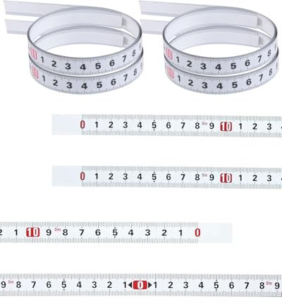IPNSDON Lot de 4 mètres ruban autocollants, 1 m métrique, à coller, 2 x 1 m de gauche à droite, 1 x 1 m de droite à gauche, 1 x 2 m du centre à gauche et à droite