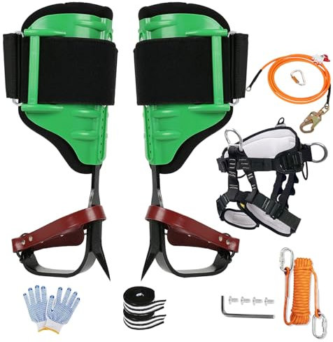 timiland Tree Climbing Spikes Set，Adjustable Tree Climbing Gear，Upgraded EVA Material，with professional accessories required for climbing trees,Tree Work,Logging,Fruit Picking,Hunting(SET B)