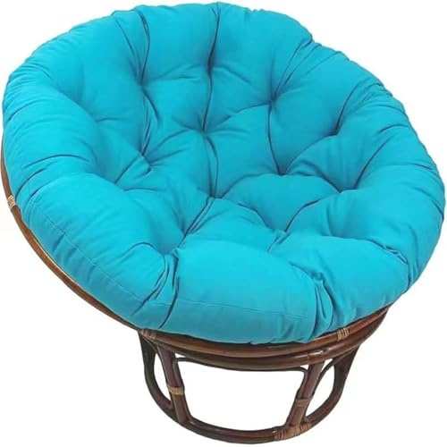 JORTUIO Rundes Polster für Papasansessel,Ersatzpolster Papasan,Bodenkissen Gepolstert Sitzkissen Krabbeldecke Hängesessel Für Korbsessel Outdoor Gartenmöbel Sitzauflage Auflage(Blau,130x130cm)