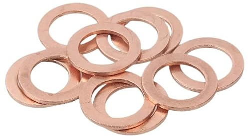 Rondelles en cuivre étanches haute température for usage automobile et industriel - Tailles M3 à M60(10PC - M16 x 20mm x 2mm)
