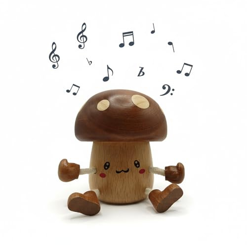 MoYunHai Musikbox für Kinder aus Buchenholz mit Pilz-Design - Spieluhr aus Holz als Geschenk zu Geburtstag, Weihnachten oder Valentinstag (You Are My Sunshine)
