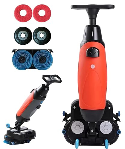 LADECNERHT Mini Lavasciuga Pavimenti Ultra, Design Portatile Senza Fili, Batteria da 120 Minuti, Larghezza di Pulizia di 17, 240 Giri/Min per Casa, Ufficio, Bagni E Piccoli Spazi Commerciali
