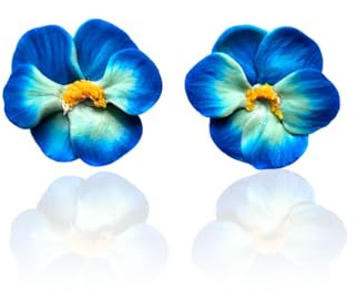 flower earrings, pansy, blue earrings, birthday gift, blue jewellery, pansy, original gift, small earrings
