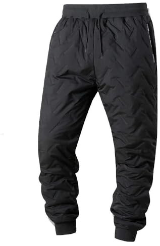 NYSBH Vintertröjor herr plysch tjock fleece sweatbyxa lammull termiska byxor vattentäta vindtäta varma byxor, Svart, XXL