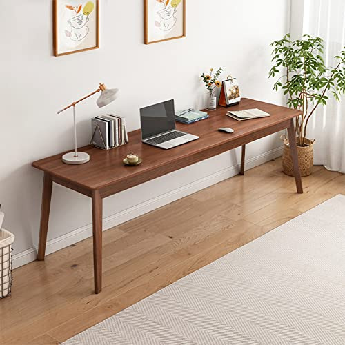 NELYE Extra Langer Schreibtisch aus Holz - 180 x 50 x 75 cm für 2 Personen | Modern Groß PC-Tisch, mit Beinen aus Massivholz, Geeignet für Heimbüro, Einfache Installation