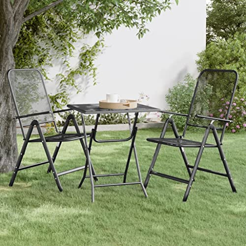 zylophax Gartentisch 60x60x72 cm Streckmetall Anthrazit wetterfest, Balkontisch Outdoor, Terrassentisch stabil, Gartentische modern, Tisch Balkon, Loungetisch Outdoor vielseitig