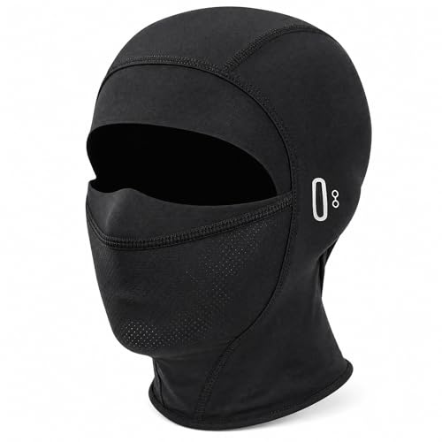 Sommer Sturmhaube Motorrad, Eisseide Nylon, kühlend, atmungsaktiv, UV-Schutz, Anti-Rutsch Silikon, schnelltrocknend, schwarz. Für Herren & Damen, Fahrrad, Outdoor – leicht, ideal für Laufen, Wandern