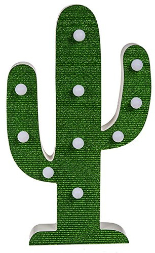 Lampada in legno, Cactus, con 10 LED