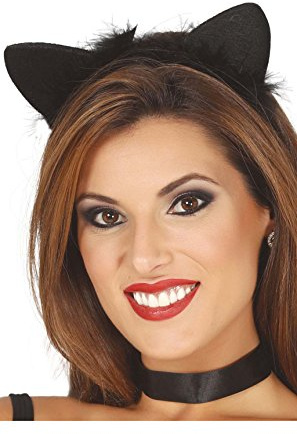 schwarze Katzen Ohren schwarzes Fell für Damen Karneval Fasching Party schwarz Katze