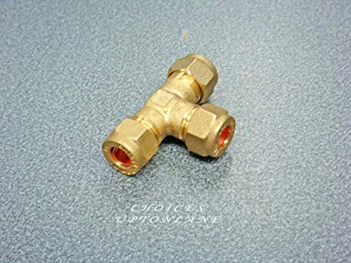 Brass Compression Plumbing Fitting from 6MM-28MM Straight, Elbow, TEE, Stop END (Fitting: 10MM, Equal TEE)