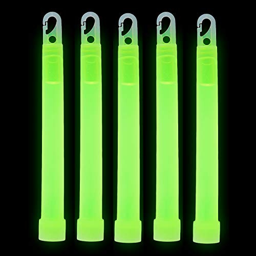 Ultra 5 Green Bright Glow Sticks Premium Jumbo 6 Inch Glow Sticks Thick Neon Lights Individually Wrapped with Lanyards UV Party Accessories Party Glow in the Dark Camping Accessories