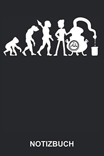 Notizbuch: Schnaps brennen Spirituosen Schnapsbrennen Schnapsbrennerei Alkohol Evolution | Lustiges Niedliches Tagebuch, Notizheft, Schreibheft | ca. A5 mit Linien | 120 Seiten liniert | Softcover