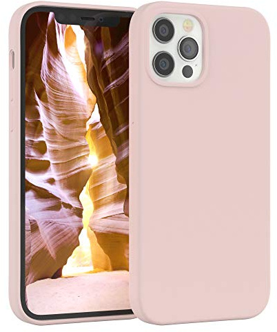 EAZY CASE Premium Silikon Handyhülle kompatibel mit iPhone 12 Slimcover mit Kameraschutz und Innenfutter, Silikonhülle, Schutzhülle, Bumper, Handy Case, Hülle, Softcase, Rosa