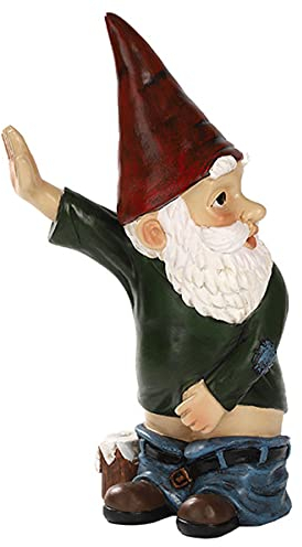 BANNESE Statue De Nain De Jardin Pipi Figurines De Gnomes en Résine Drôles Et Coquines pour Pelouse, Patio, Jardin, Salon, Décoration De Chambre, 5,6 De Long X 3,1 De Large X 10,2 De Haut