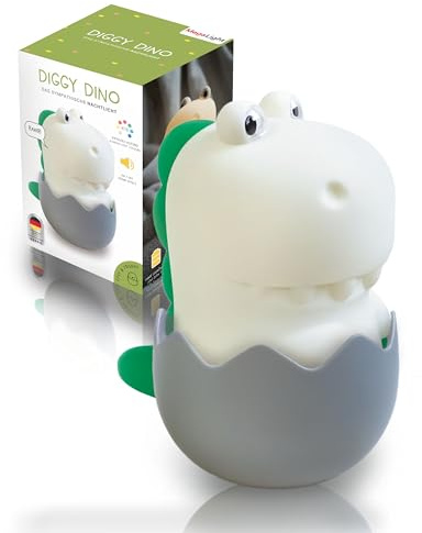 MegaLight LED Nachtlicht Kinder | Nachtlicht Baby SPIELZEUGGEPRÜFT | Stilllicht RGB-Farbwechsel dimmbar Touch | Nachtlampe USB SOUNDEFFEKT | Diggy Dino