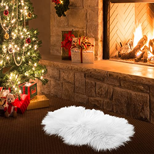 Molain Bankkissen Flauschiger Teppich Weiß Weich Kunstpelz Schlafzimmer Balkon Couch Leseecke PlüSch Mini-Autostuhl Sitzauflage Flur Kamin Wohnzimmer Bodendekorationen (50 cm Oval)