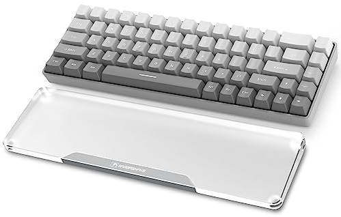 MAMBASNAKE Handgelenkauflage für Tastatur, Tastaturpad aus Acryl für Compact 60% Tastatur - Ergonomic Wrist Rest für Büro/Spiele/Tippen/Laptop - Premier Clear Acryl - Rutschfeste Füße
