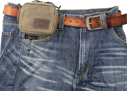 diodrio Gürteltasche für Herren und Damen, YKK-Reißverschlüsse, EDC-Tasche, Gürteltasche für Reisen, Wandern, Outdoor, wasserabweisend, strapazierfähiges, gewachstes Segeltuch, Olivgrün, klein