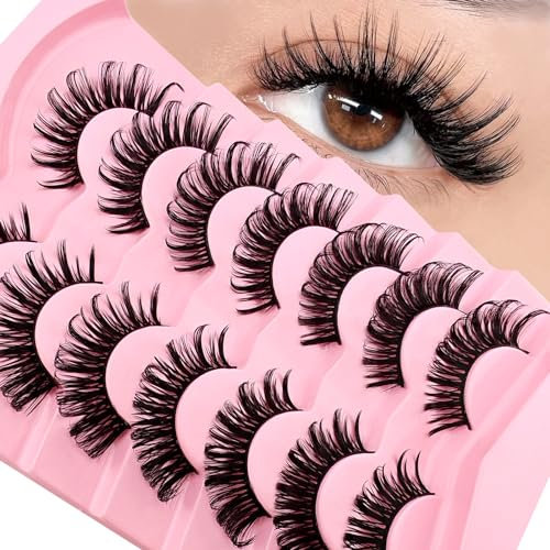 Falsche Wimpern Manga Wimpern Wet Look D-curl Cat-Eye Japanese Style Cosplay Spiky Wimpern Anime Lashes 20mm Long Dramatic Thick Faux Mink Doll Eyelash Extension Look (SJ01)
