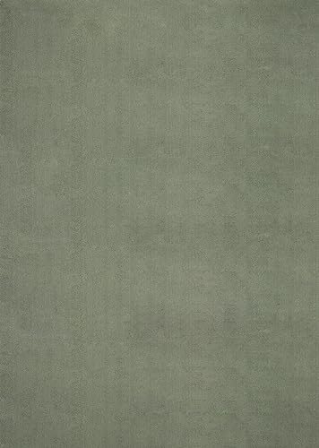 the carpet Relax – Superweiches Badezimmerteppich, Flauschige Badematte in Felloptik, rutschfest & Waschbar (30°C), Ultra Soft Badvorleger Anti-Rutsch für Bad & WC, Dunkelgrün, 80 x 150 cm
