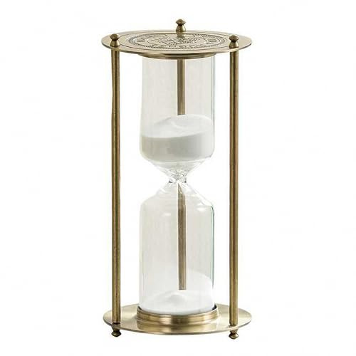 MAOTN Temporizador de gestión del Tiempo de Reloj de Arena de Cristal de 10/15/30/60 Minutos, Adornos Decorativos de Reloj de Arena de Arte de Metal Retro,Style,10min