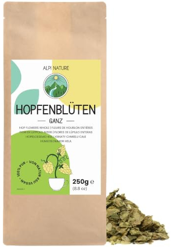 Alpi Nature Humle Hel 250g, Torkade Hela Humleblad, Humulus Lupulus, Humle Löst Örtte