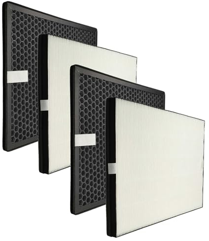 vhbw 4-teiliges Filter-Set kompatibel mit Philips AC1217i | AC2729, Series 1000 Luftreiniger - HEPA-Filter, Aktivkohlefilter