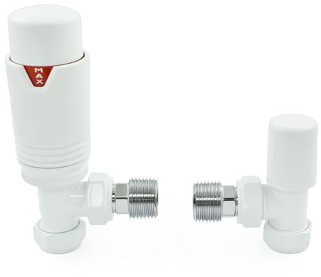 Thermostatic Radiator Valve Angled TRV – Style (All White)