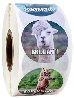 Motiverande klistermärken för barn – 500 stycken/rulle tecknade djur meme belöningsklistermärken, motiverande klistermärken. Inspirerande klistermärken för belöning klistermärken klassrum
