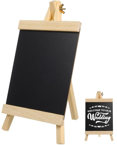 Garneck Hölzerne Kreidetafel Mit Ständer 11.42 X 6.30 Zoll Wiederverwendbare Tischtafel Für Hochzeit Menü Restaurant Buffet Café Dekoration
