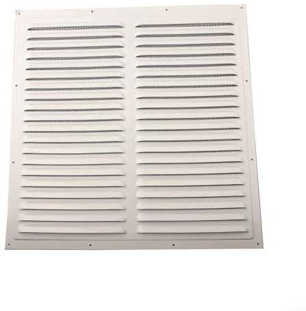 Hasaller Cubierta de rejilla de rejilla de aleación de aluminio, rejilla de ventilación de metal, cubierta de ventilación cuadrada de pared exterior, cubierta rectangular de parrilla (400 x 400 mm)