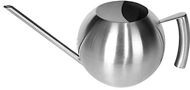 Sosoport Edelstahl Gießkanne Kugelförmig Langem Ausguss Pflanzenbewässerung Indoor Outdoor Blumengarten Wasserspender Pflanzengerät Silber