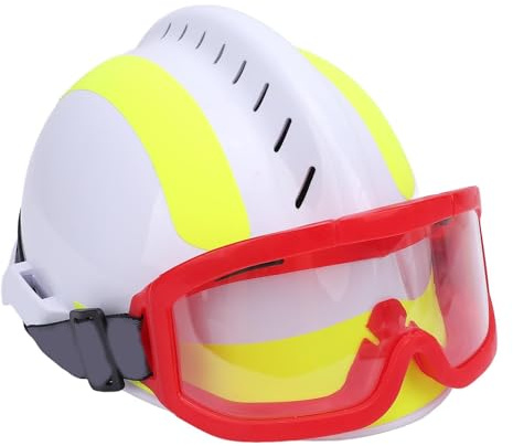 Casque de Sécurité Travaux en Hauteur, Casque de Sauvetage F2 avec Phare et Lunettes de Protection, pour Intervention d'Urgence (Blanc)