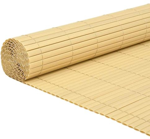 vidaXL Gartenzaun Doppelseitig Gelb 1,8x5 m PVC, Sichtschutzmatte, Sichtschutz, Zaun, Sichtschutzzaun, Windschutz, Windschutzmatte, Sonnenschutzmatte