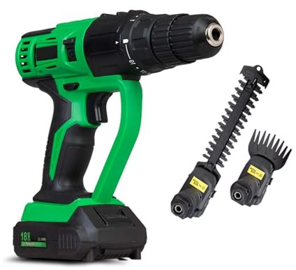Hammersmith MultiTool mit Heckentrimmeraufsatz - Akku Multifunktions-Werkzeug - 18V Oszillationswerkzeug zum Bohren, Schrauben, Schneiden, Schleifen