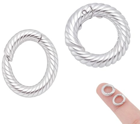 NBEADS 2 stycken 2 stilar silver 925 böjringar, fjäder O-ringar ovala smyckeslås halsband förstorare förkortare för armband vristlänk halsband smyckestillverkning