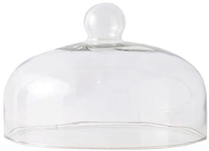 Cupola in vetro trasparente con fondo, grande campana da dessert per torte, formaggi e alimenti, elegante copertura per piatti da portata (22,5 x 22,5 x 15 cm)