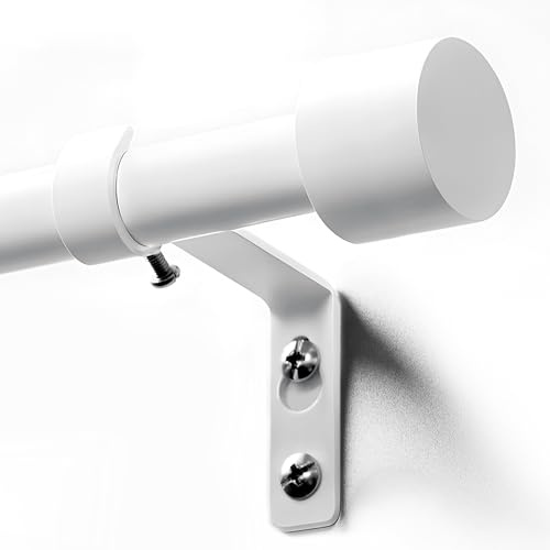 Deconovo Tringle à Rideaux, 76-399 cm Extensible, Tringle Rideau 16/19 mm de Diamètre en Métal Résistant, pour Chambre et Salon, Ensemble avec Supports Facile à Installer，Blanc