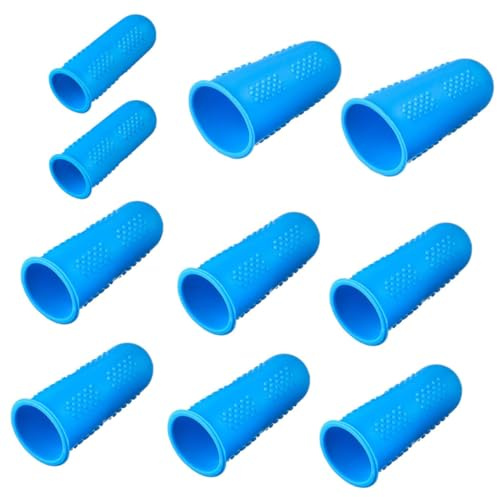 Anneome 10pcs Silicone Finger Cots with Thermal Insulation and Non-Slip Grain Texture Elastic Protective Covers for Fingertip Safety in Kitchen and Industrial Use