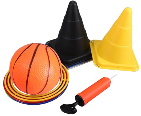 ULTECHNOVO Creative Colored Toss Rings Game Set for Outdoor Carnival Plastic Cones for Family Fun Brain Exercise and Interaction Safe and Bright Ring Tossing Activity
