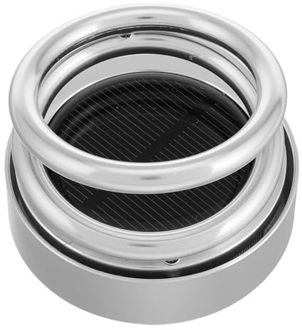 Drehbarer Solarbetriebener Auto Aromatherapie Anhänger Doppelring | Aluminiumlegierung, Silberne Ausführung, Aufhängung mit Doppelt Ringförmigem Aufbau, für Fahrzeuginnenraum