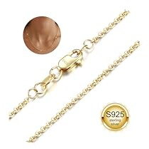Adramata Halskette Damen Silber 925 Ohne Anhänger 1.2MM Lange O-Kette Halskette 14K Vergoldet/Silber Choker Kette für Damen Herren Wasserfest Silberkette Goldkette 41/51/56/61/66CM
